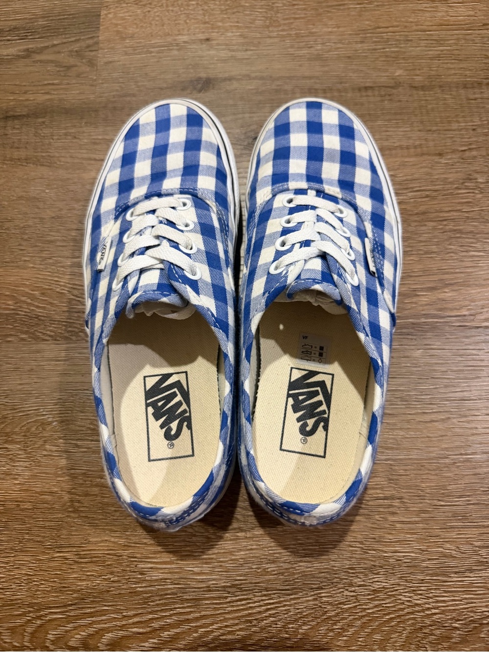 Vans Authentic Blue White Gingham Check Canvas Sneakers Men’s 6 Women’s 7.5 - Picture 6 of 11